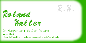 roland waller business card